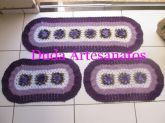 Jogo de Passadeira Roxo 3 pçs